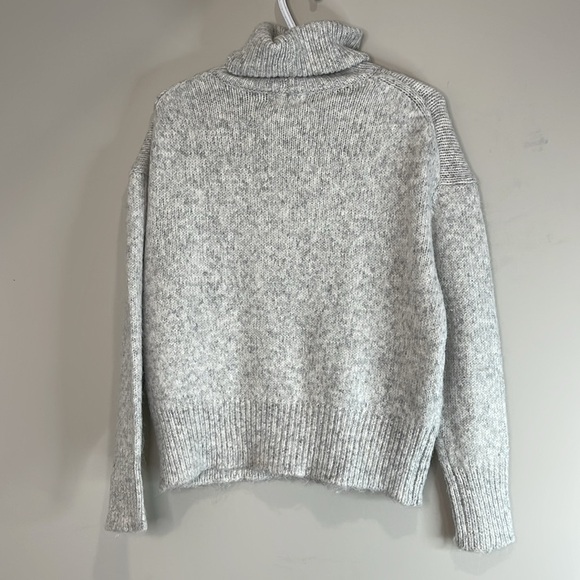 For The Republic Alpaca Blend Turtleneck Sweater Coastal Loose Drop Shoulder XS - Picture 9 of 11
